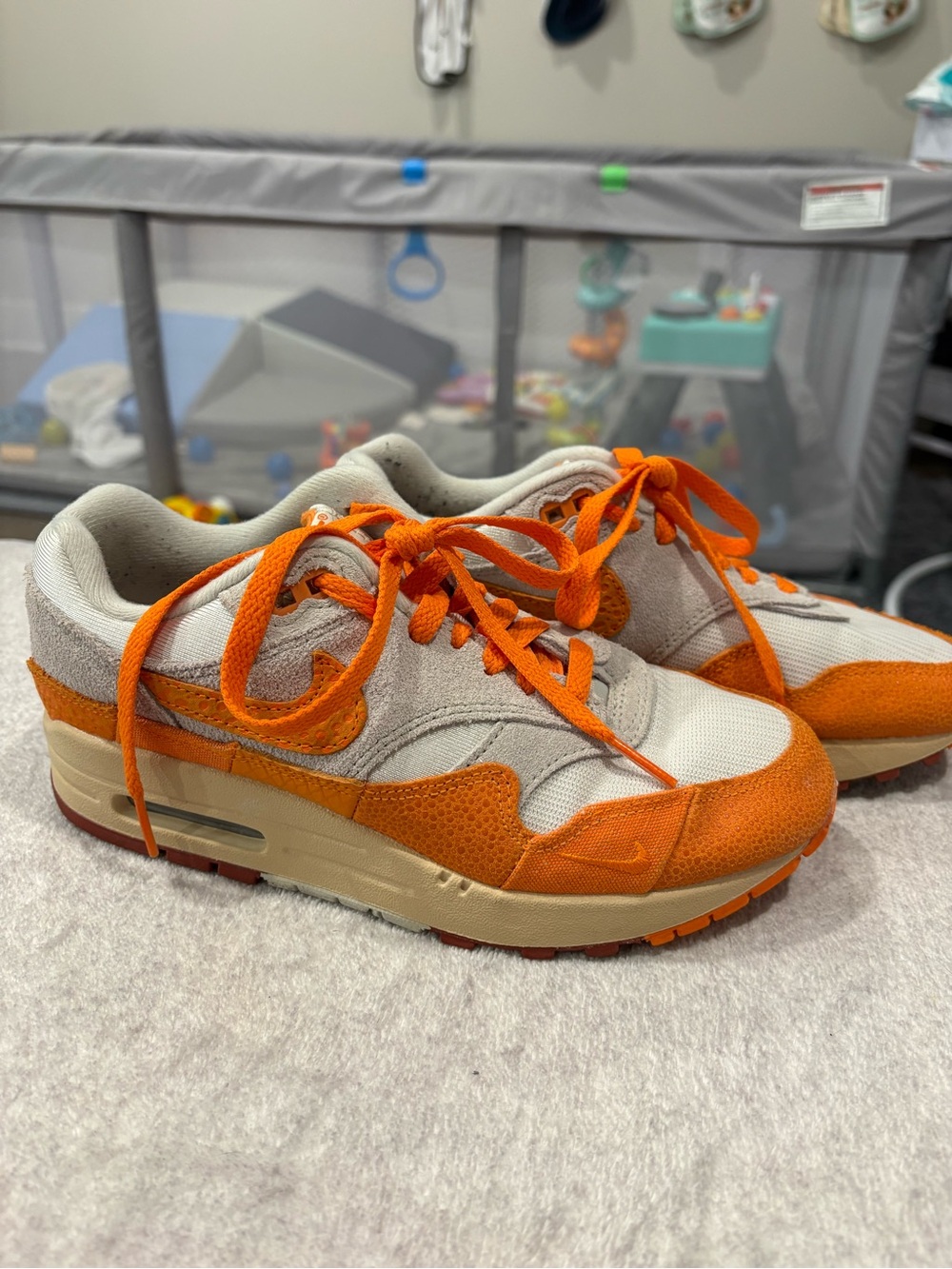 Women’s Nike Air Max Orange and Cream Athletic Sneakers